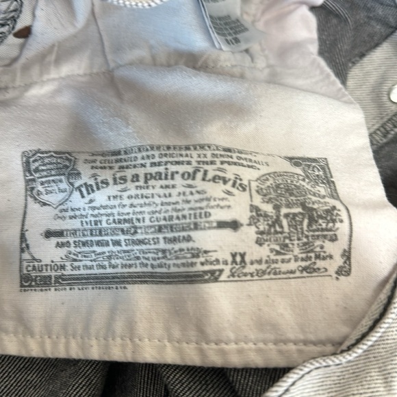 Levis Button Fly 501 Straight Fit Jeans Men's 40/30 Actual 38/28 Light Gray - Picture 7 of 11
